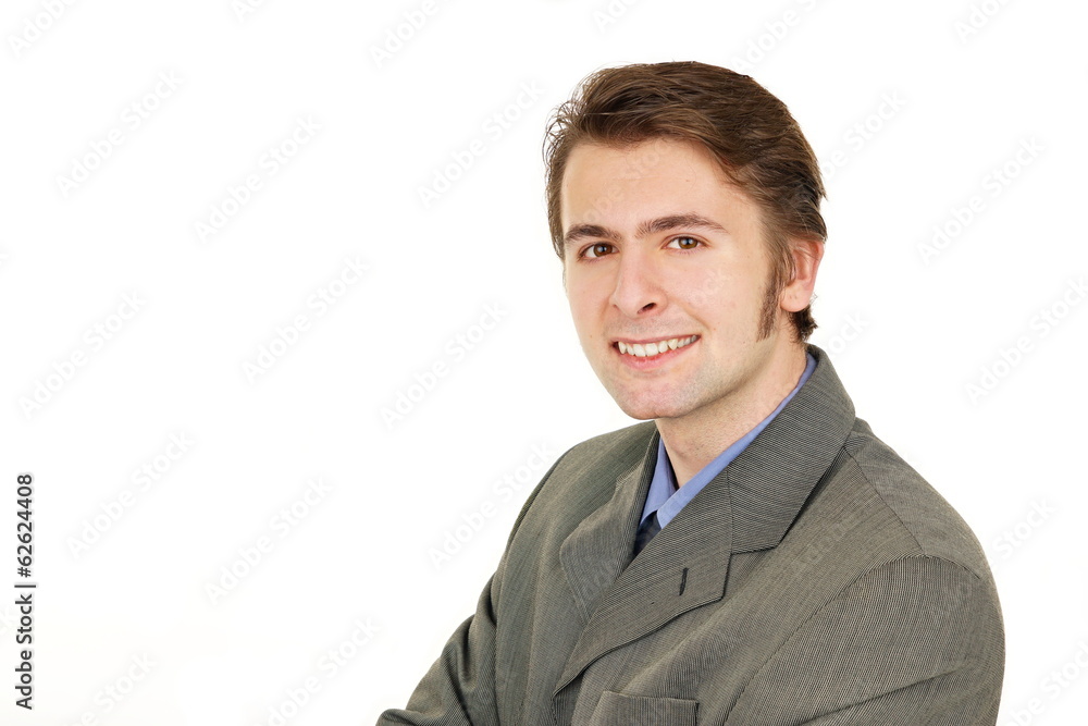 Portrait of young businessman at gray suit Portrait of young businessman at gray suit
