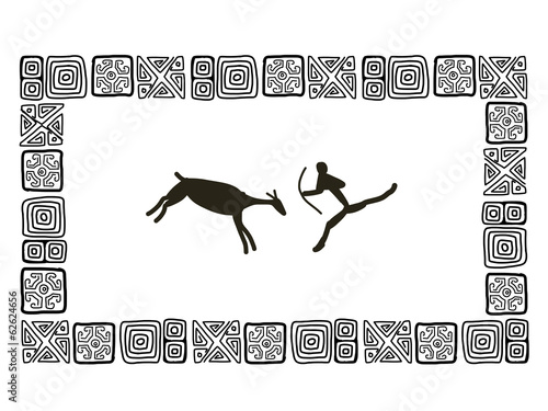 Rock paintings, sketch frame for your design