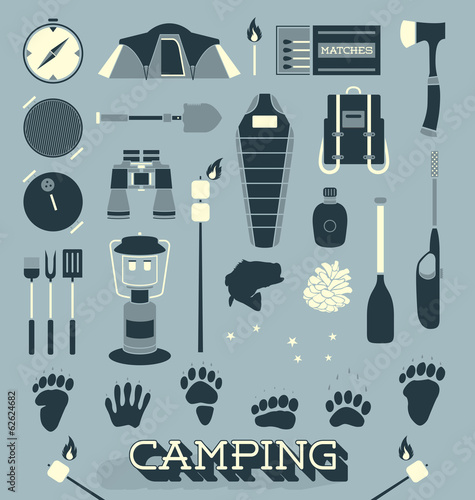 Vector Set: Camping and Outdoors Icons and Symbols