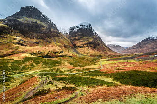 View of the mountains and pass in Glencoe, Scotland