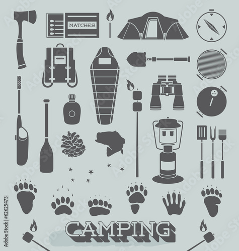 Vector Set: Camping and Outdoors Icons and Symbols