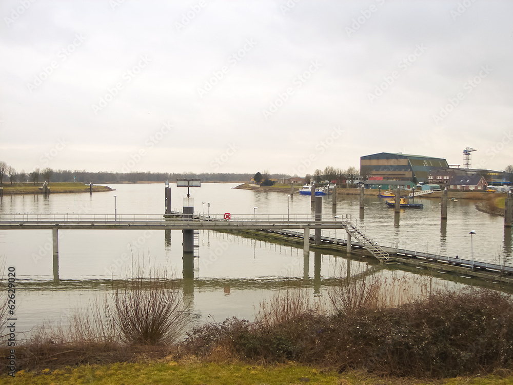 Pier in the port of Dutch town of Gorinchem. Netherlands