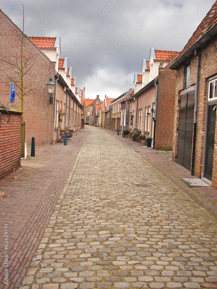Fototapeta premium Street in the Dutch town of Heusden. Netherlands