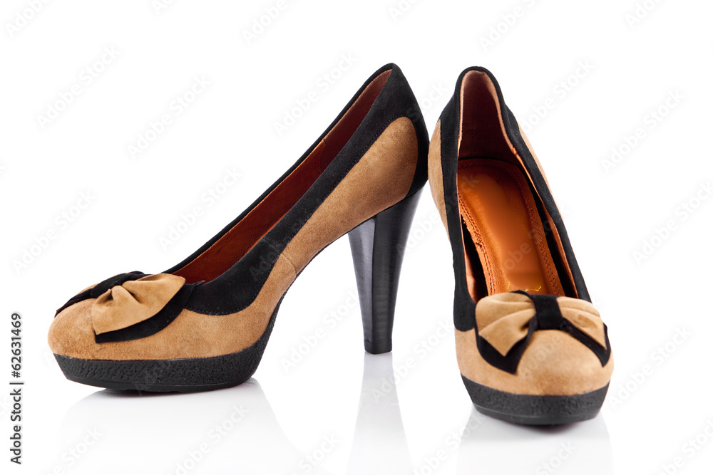 Woman shoes isolated on white. Nice woman shoes Woman shoes isolated on white. Nice woman shoes