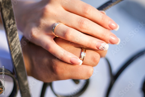 Newlywed s Hands with Rings