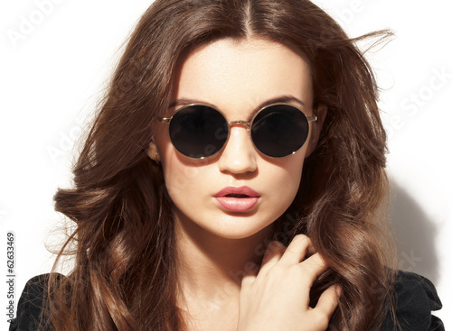 Wallpaper Mural Closeup portrait of young pretty woman in summer sunny day Torontodigital.ca