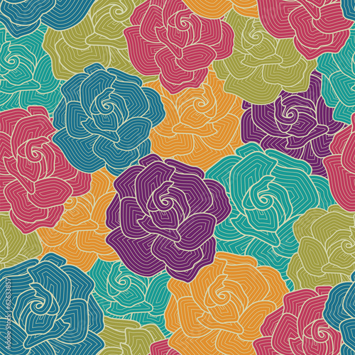 Floral seamless pattern with flowers