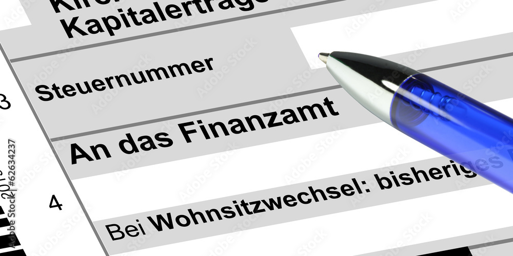 Finanzamt - Einkommensteuer mit Kugelschreiber - g627