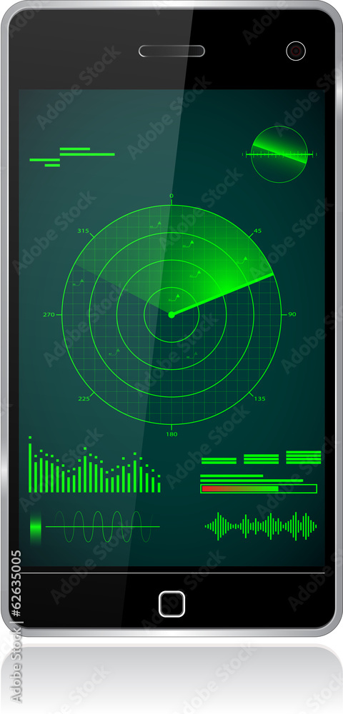 smartphone radar Stock Vector | Adobe Stock