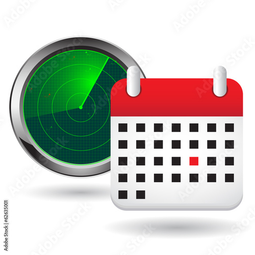 Radar icon and calendar