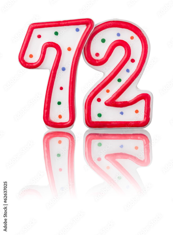 Rote Nummer 72 mit Reflexion Rote Nummer 72 mit Reflexion