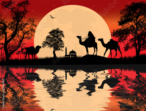 Bedouin camel caravan