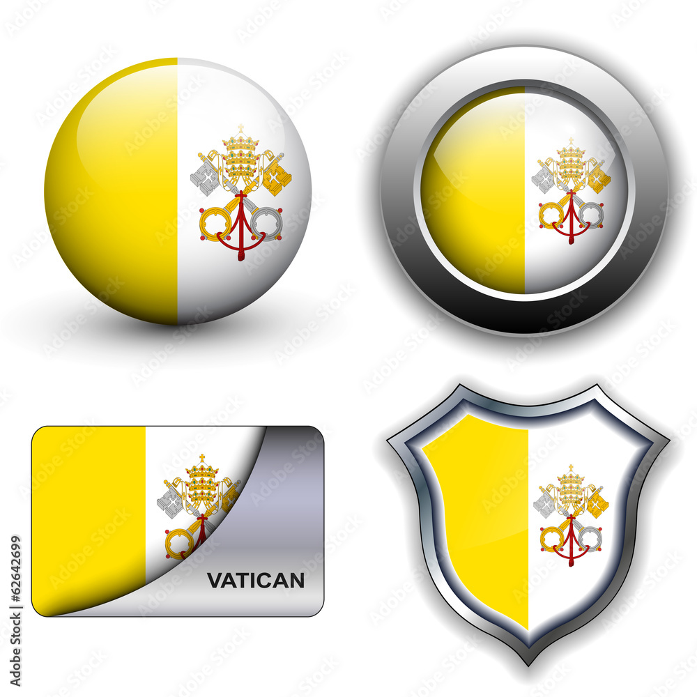 Fototapeta premium Vatican City flag icons theme.