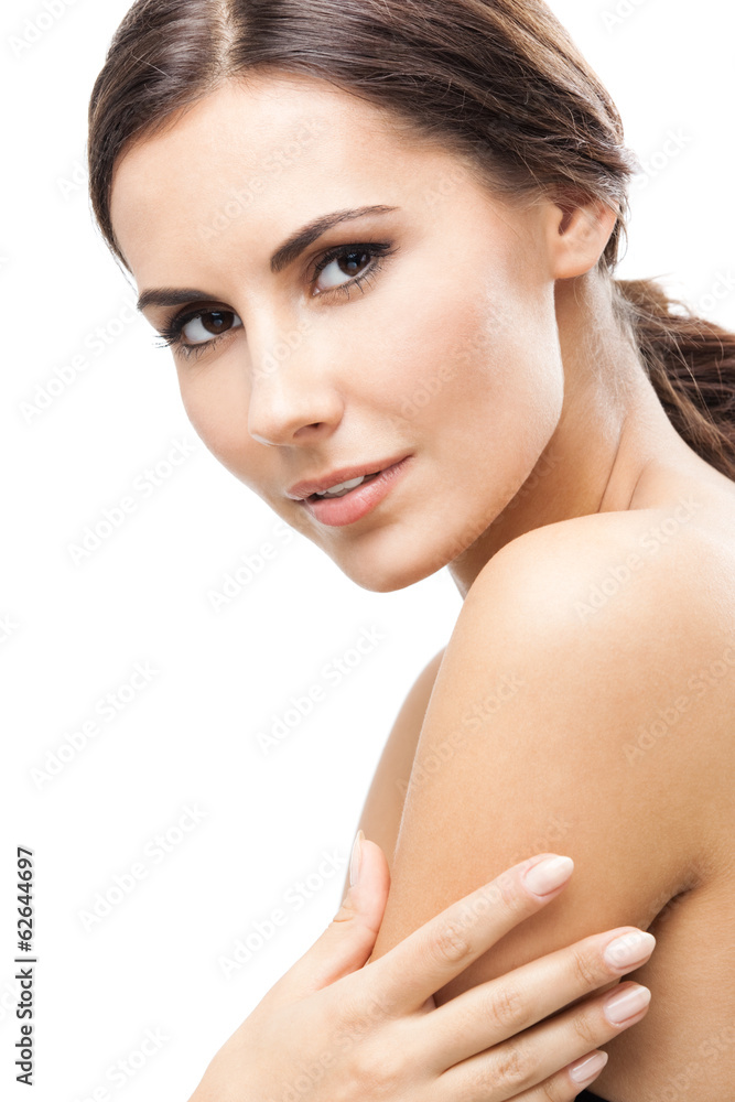 Portrait of beautiful woman, on white Portrait of beautiful woman, on white