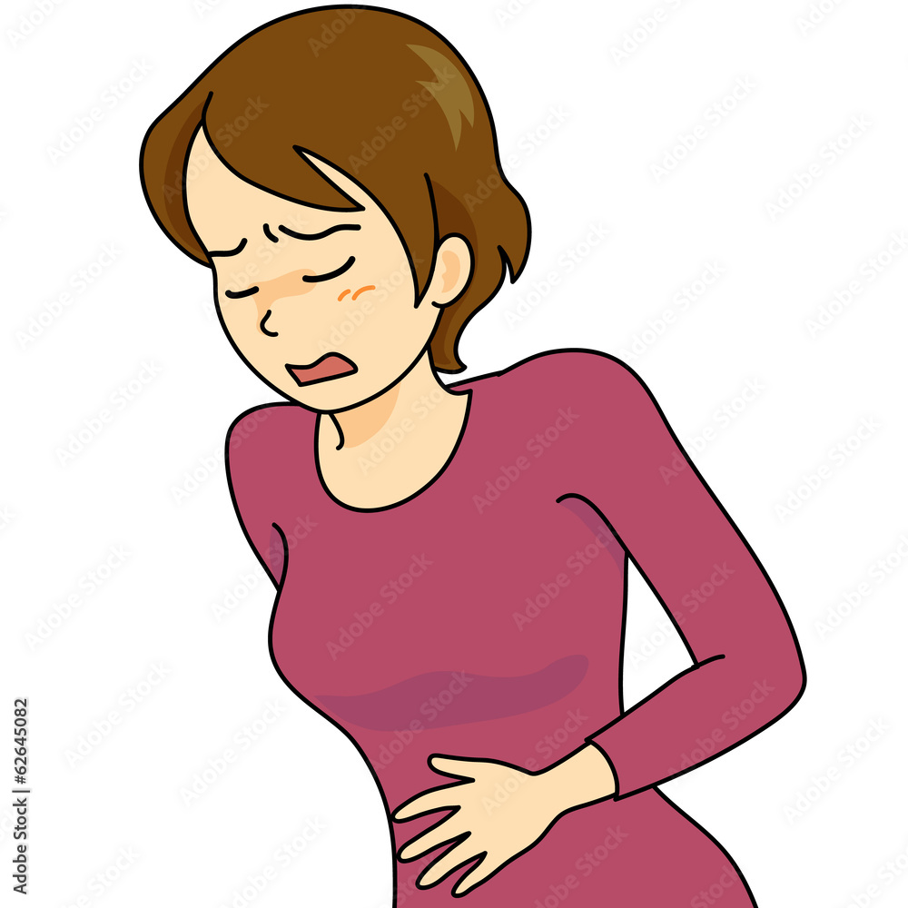 腹痛 イラスト おなかに手をあてる女性 Stock Vector Adobe Stock