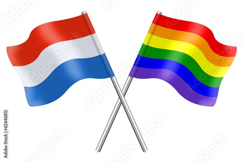 Free Download Flags : Luxembourg and rainbow - GFXLoad