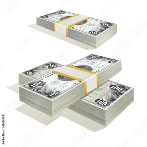 Stacks of dollars