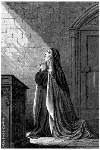 Nun Praying (Carmelite) - 18th century photo