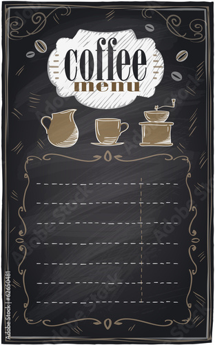 Vintage chalk coffee menu.
