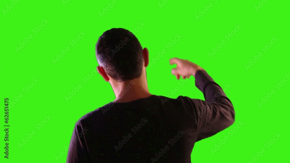 Hands up in the air over green screen background Hands up in the air over green screen background