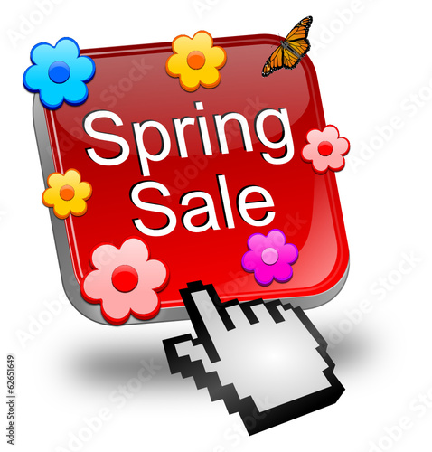 Spring sale button with cursor