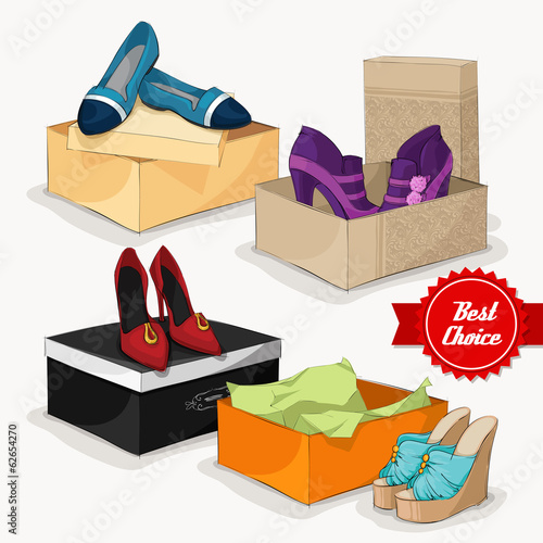 Fashion collection of woman's shoes