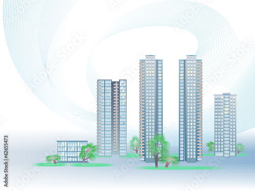 Vector background with modern buildings