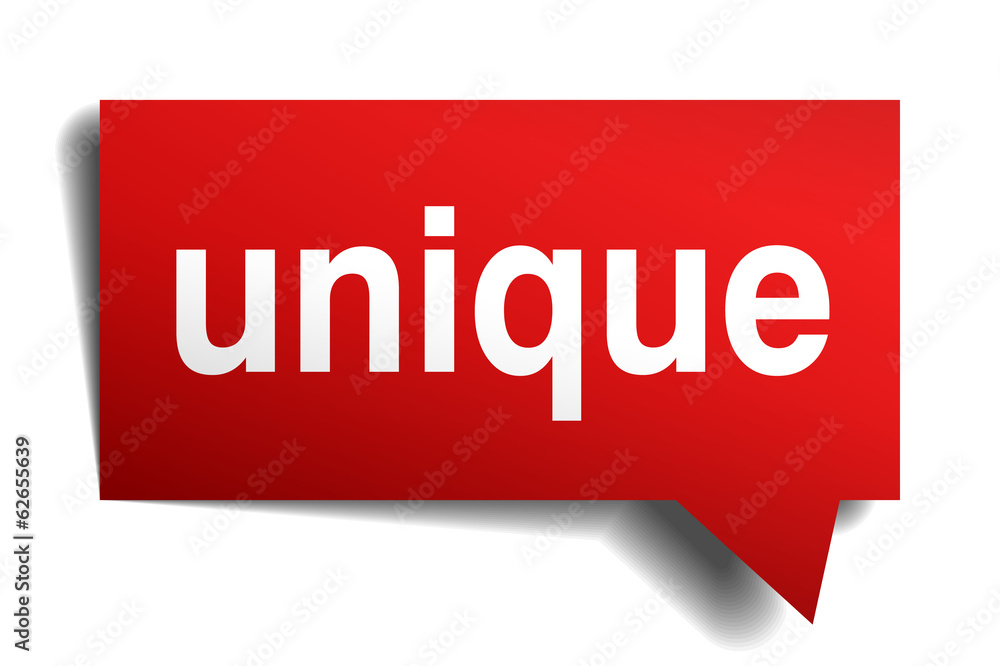 Unique red 3d realistic paper speech bubble isolated on white Unique red 3d realistic paper speech bubble isolated on white