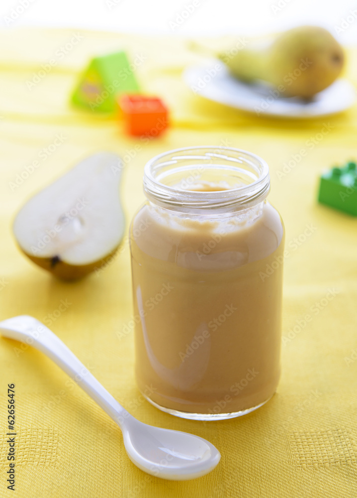 Pear puree in jar Pear puree in jar
