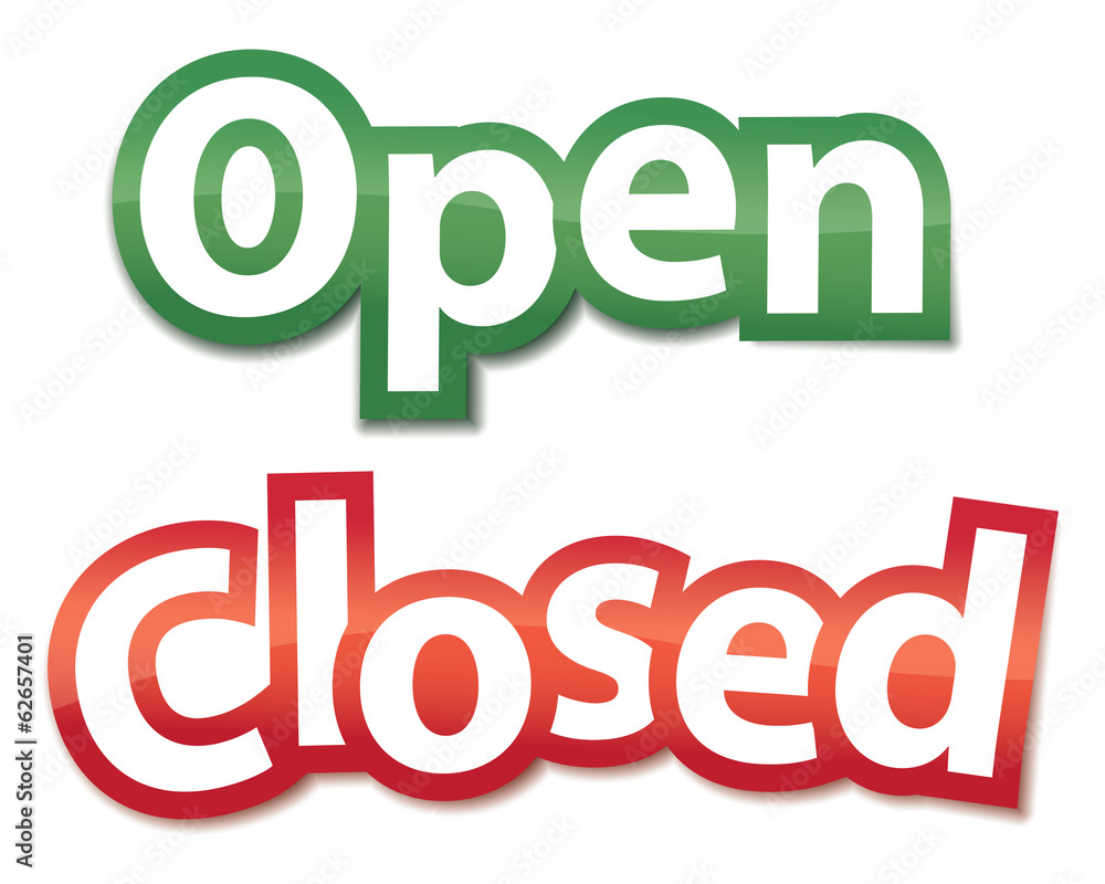 Open And Closed Signs. Vector illustration Open And Closed Signs. Vector illustration