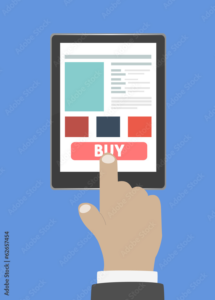 Business concept of flat design smartphone with hand Business concept of flat design smartphone with hand