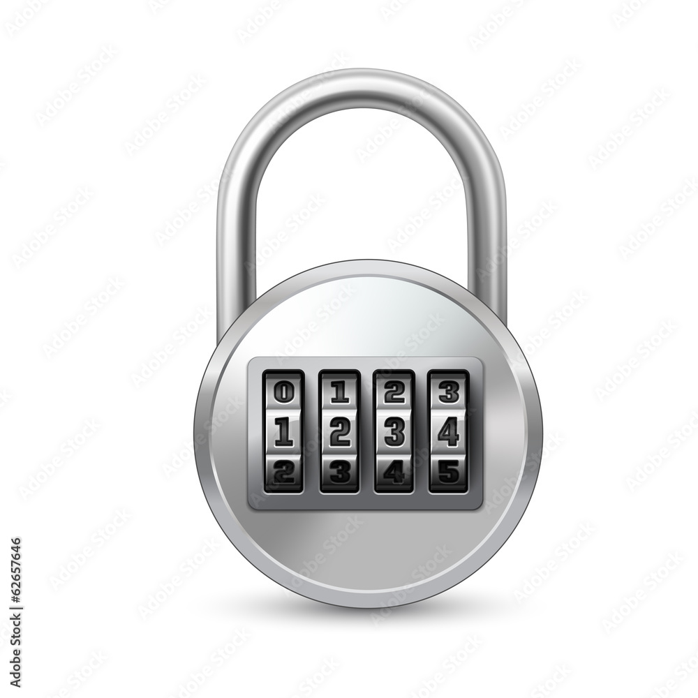 Realistic lock with combination code Realistic lock with combination code