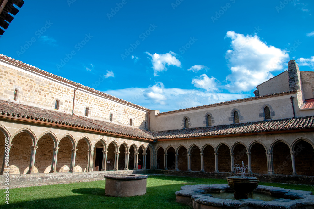 Courtyard of St Hilaire abbey at Aude