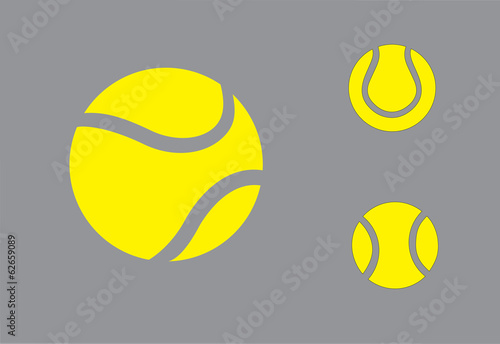 yellow colorful Tennis balls symbol icon set concept design