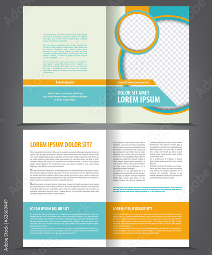 Vector empty bifold brochure print template design