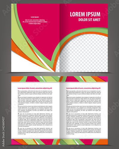 Vector empty bifold brochure print template design