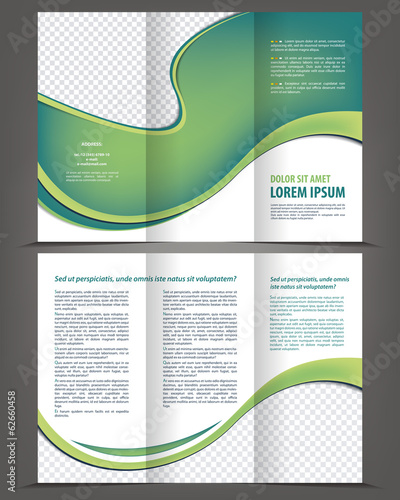 Vector empty trifold brochure print template design