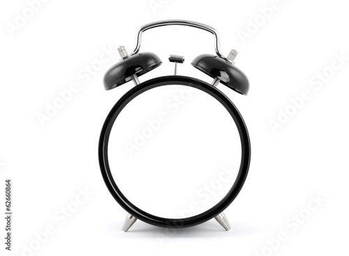 Blank old style alarm clock with clipping path