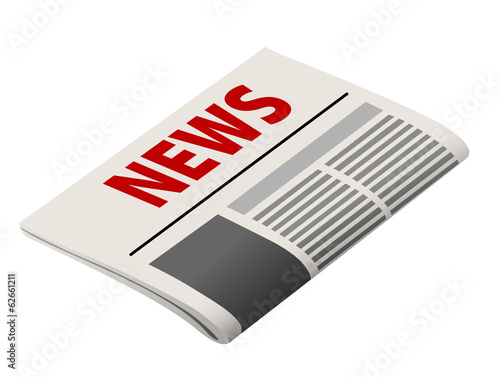 Folded newspaper realistic icon