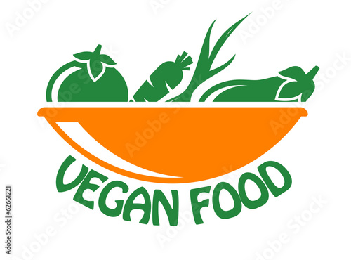 Vegan food icon with vegetables