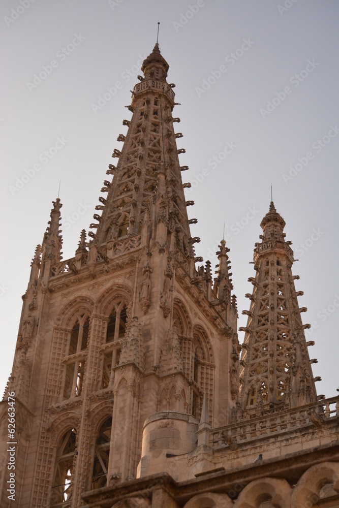 Detalle del campanario de la Catedral gotica de Burgos