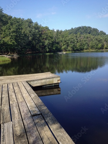 Lake and small wooden pier