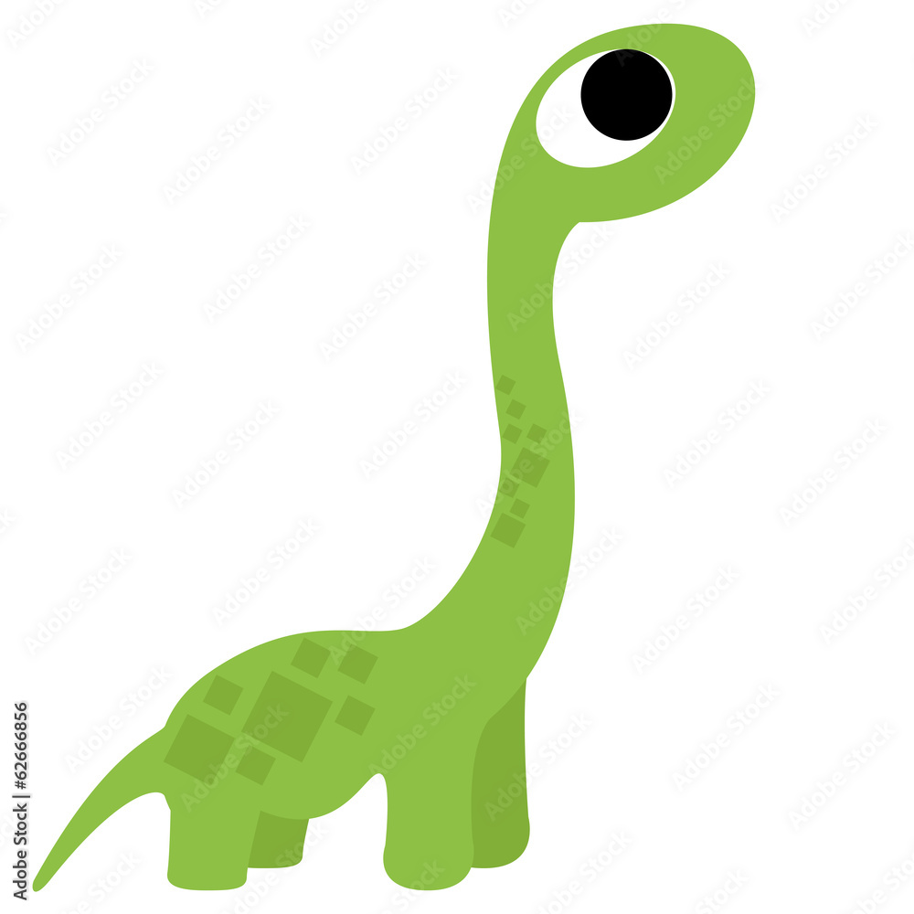 Fototapeta premium A Vector Cute Cartoon Green Dinosaur Isolated
