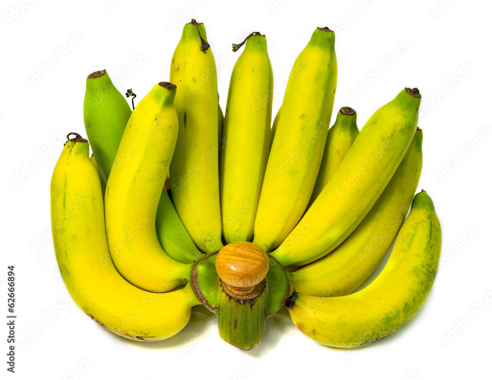 Banana on white isolated background