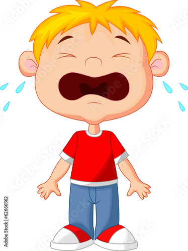 Young boy crying