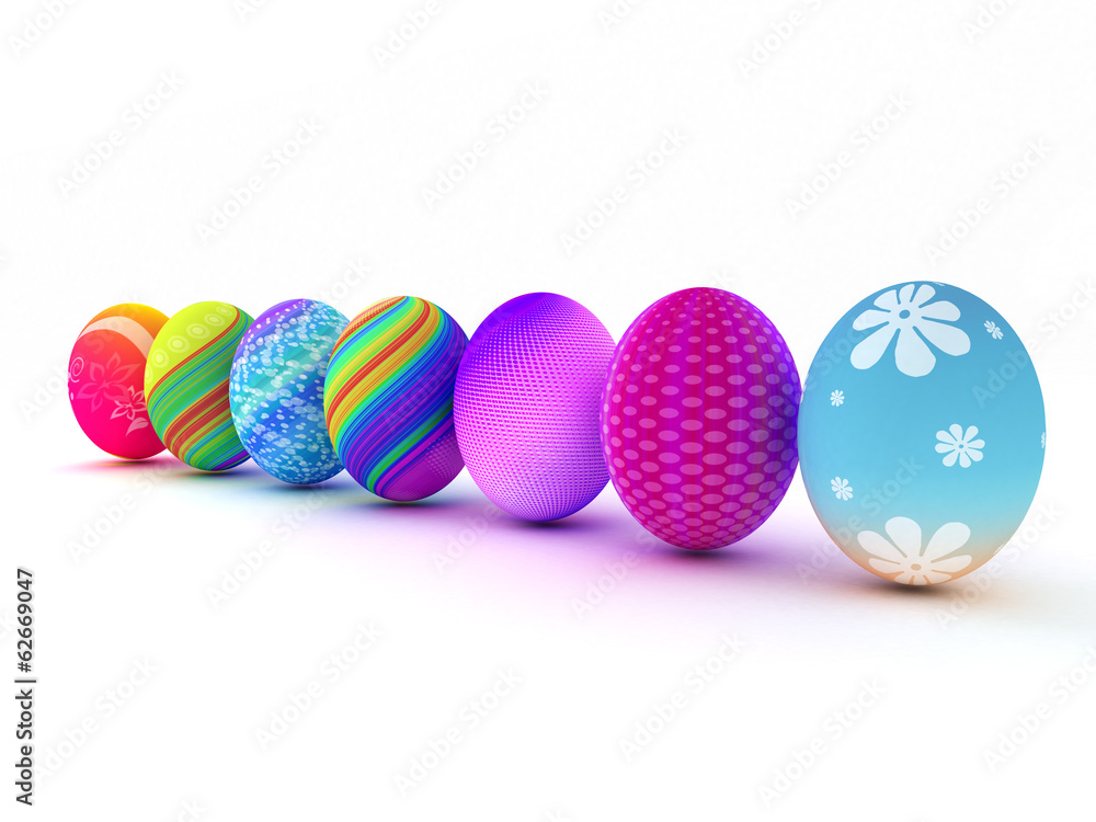 Easter colorful eggs isolated on white background Easter colorful eggs isolated on white background