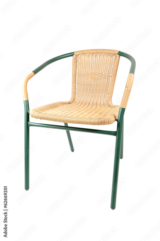 Metal and artificial rattan chair. Metal and artificial rattan chair.