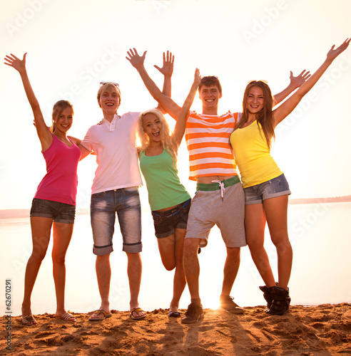 Young people at the beach