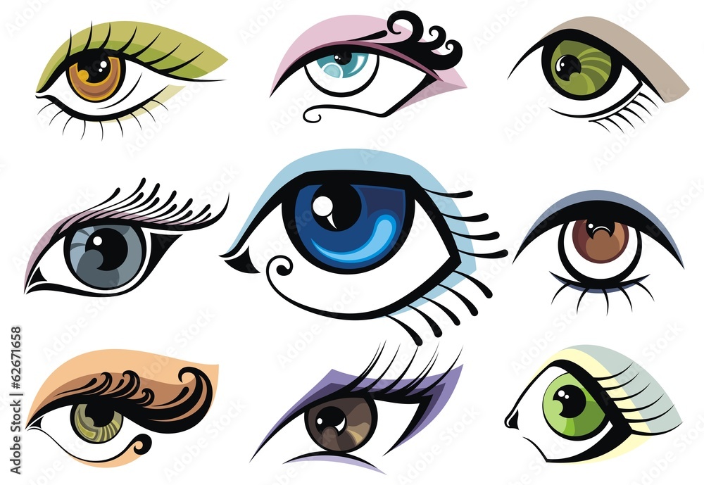 Set of  eyes with different expressions
