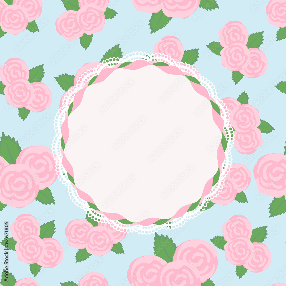 Pretty rose design with vacant central cartouche Pretty rose design with vacant central cartouche